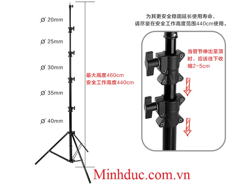 Chân đèn quay phim,chụp ảnh Jinbei MZ4800
